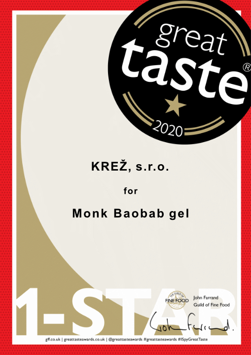 Certifikát Great Taste Award 2020